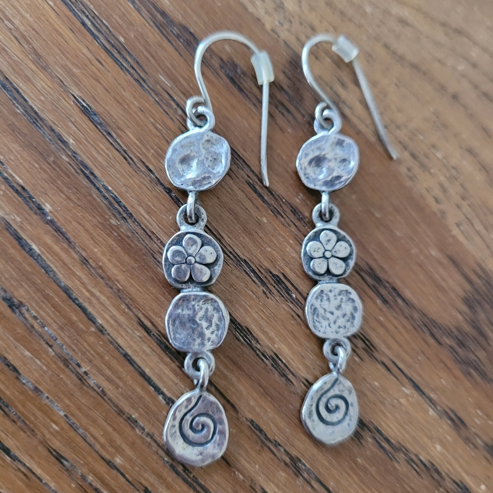 Silpada Silver Drop Charm Earrings